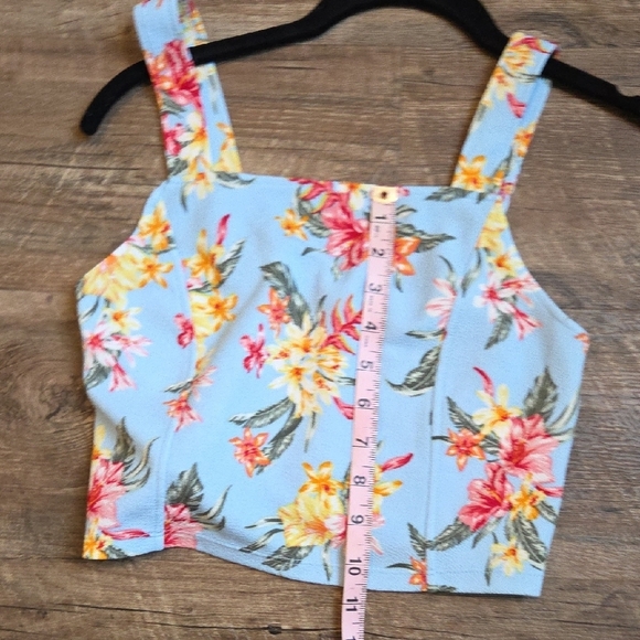 No Boundaries Junior Size M Tank Top And Shorts Two Piece Set Blue With Floral - Picture 8 of 10